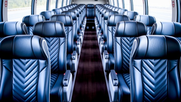 cedar rapids 50 passenger charter bus inside