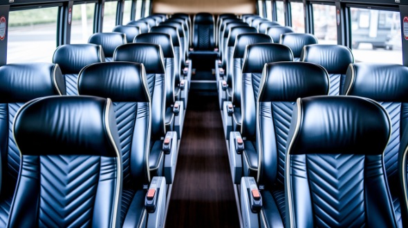 cedar rapids 54 passenger charter bus inside
