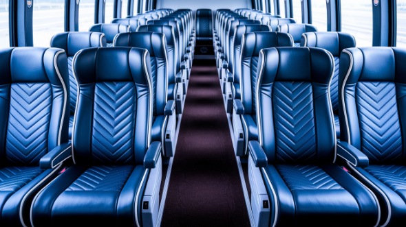 cedar rapids 55 passenger charter bus inside