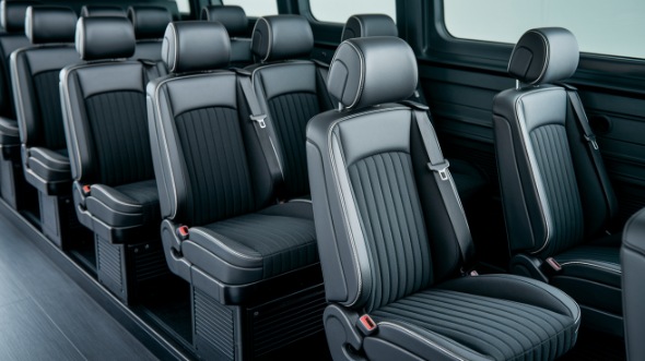 cedar rapids sprinter van with driver inside